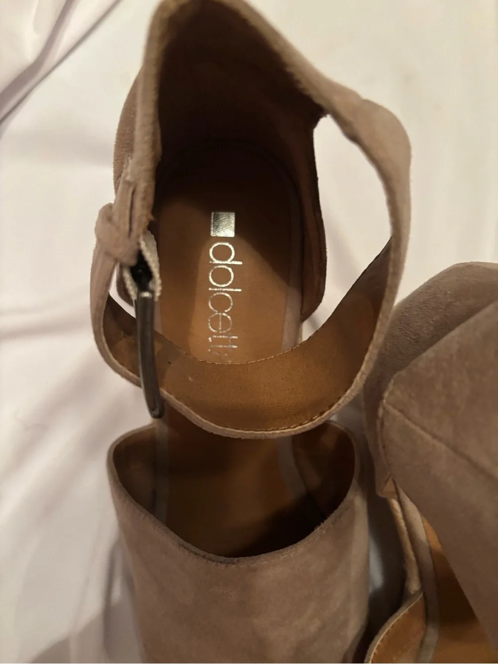 Wedge Espadrille Sandals in Taupe with Ankle Strap